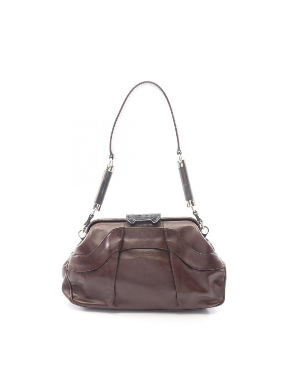 Celine Shoulder Bag Dark Brown Leather